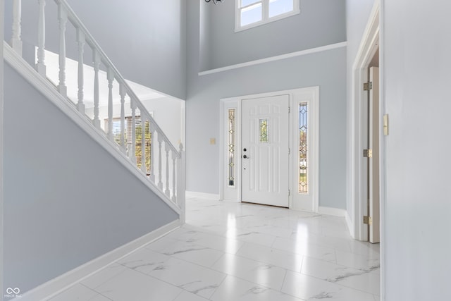 entrance foyer with a high ceiling