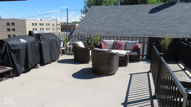 114 N Grant Ave, Crawfordsville, IN 47933 - view of patio with a grill and an outdoor living space