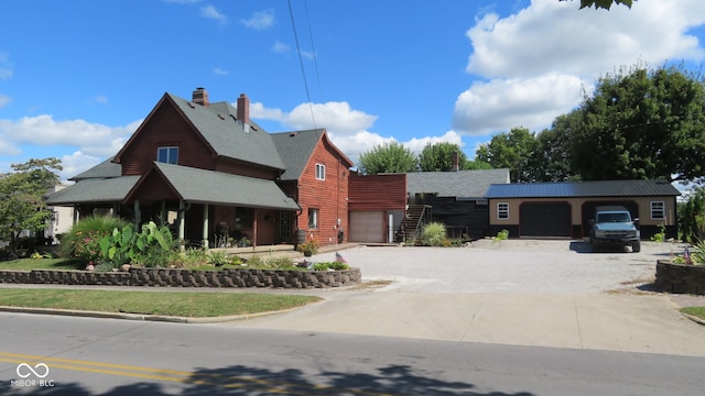 view of front of house with a garage