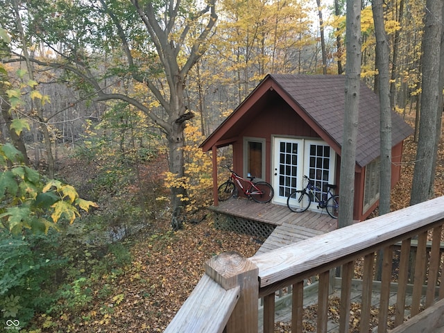 exterior space with french doors