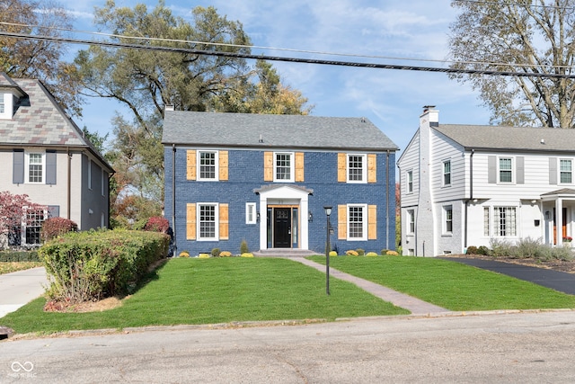 colonial home with a front yard