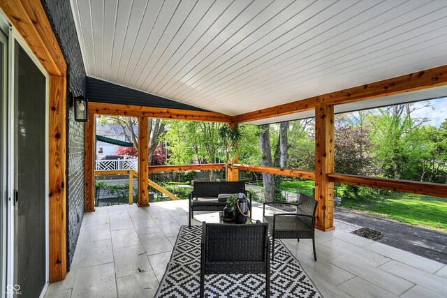 22 W 54th St, Indianapolis, IN 46208 - sunroom / solarium with an outdoor hangout area