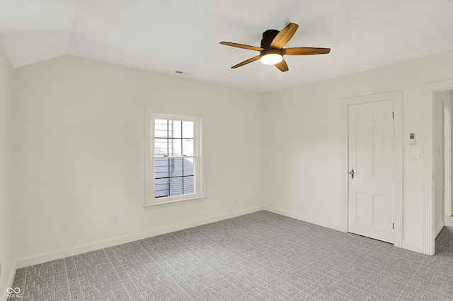 22 W 54th St, Indianapolis, IN 46208 - empty room with visible vents, ceiling fan, carpet flooring, and baseboards