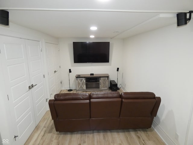 living room featuring light hardwood / wood-style floors