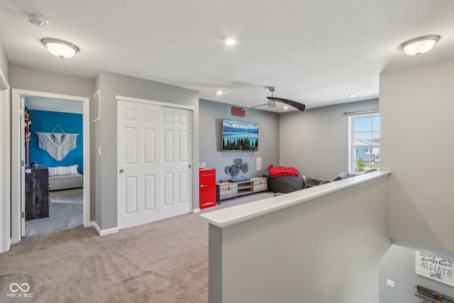 interior space with light colored carpet