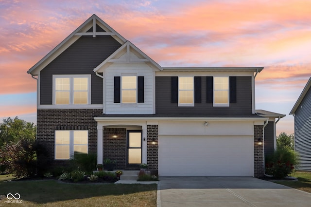 view of front of home featuring a garage