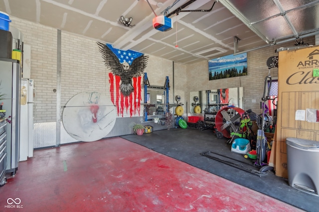 garage featuring a garage door opener