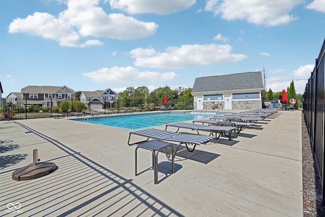 view of pool with a patio area