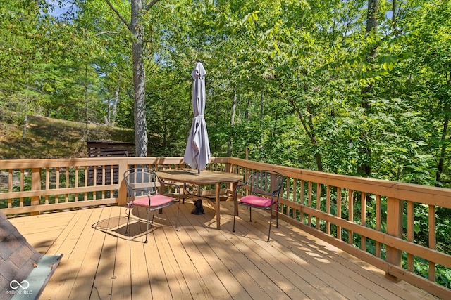 view of wooden deck