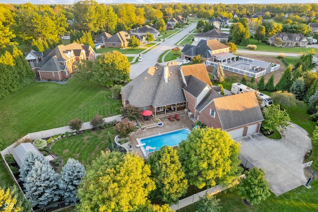 drone / aerial view featuring a residential view