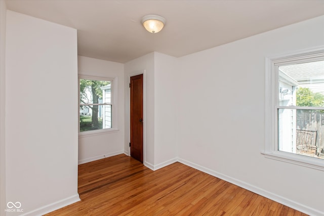 empty room featuring light wood-type flooring