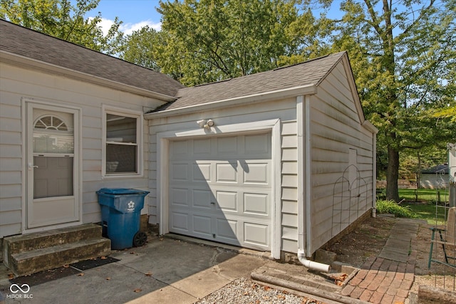 view of garage