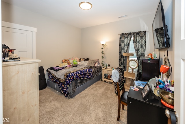 bedroom with carpet