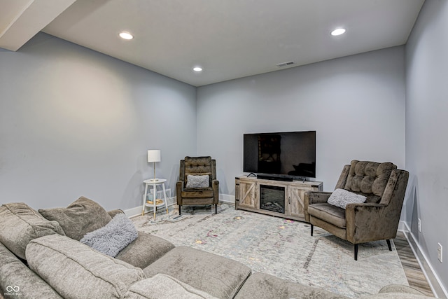 living room featuring wood-type flooring