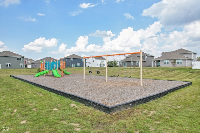 view of play area featuring a yard