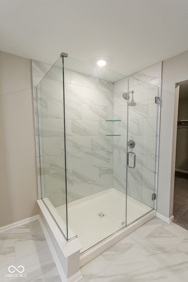 bathroom featuring walk in shower