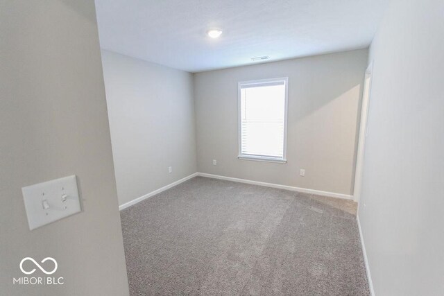 spare room featuring light carpet