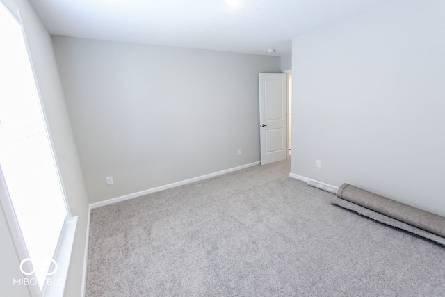 unfurnished room featuring light colored carpet and a wealth of natural light