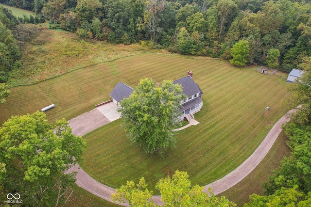 bird's eye view featuring a rural view