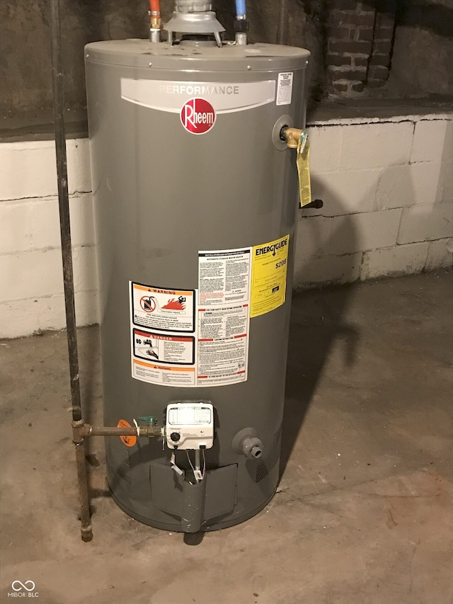 utilities featuring gas water heater