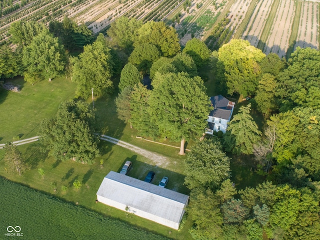 aerial view with a rural view