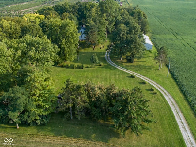 bird's eye view with a rural view