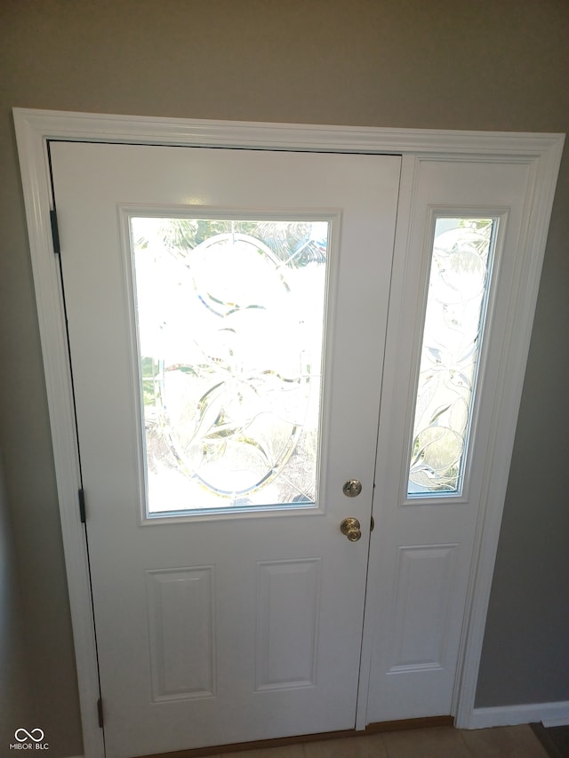 doorway with french doors