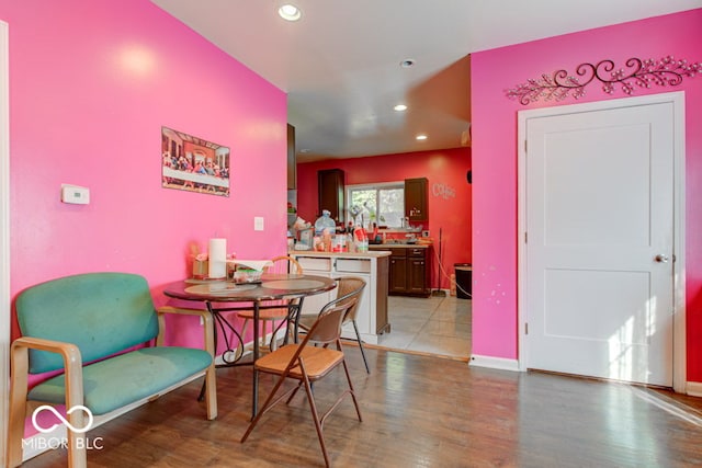 dining area featuring light hardwood / wood-style flooring