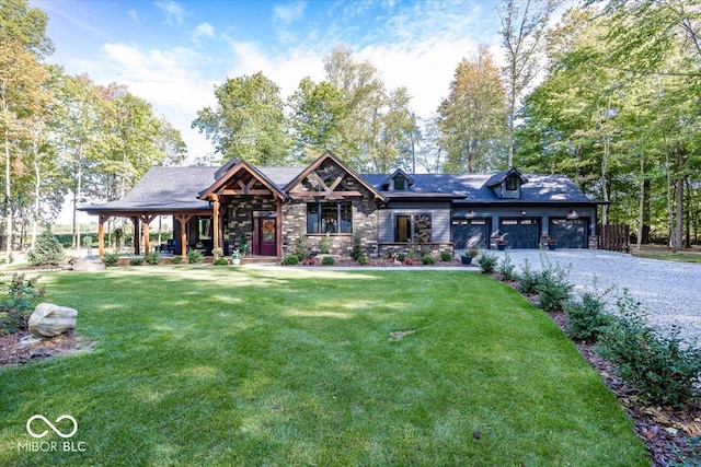 view of front of house with a front lawn