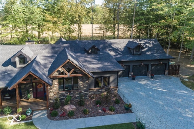 view of front of property featuring a garage