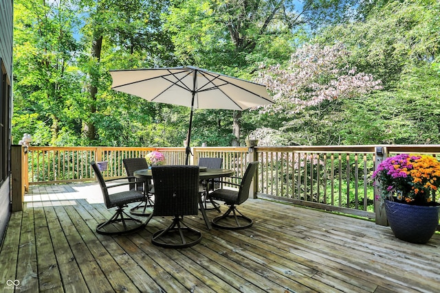 view of wooden deck