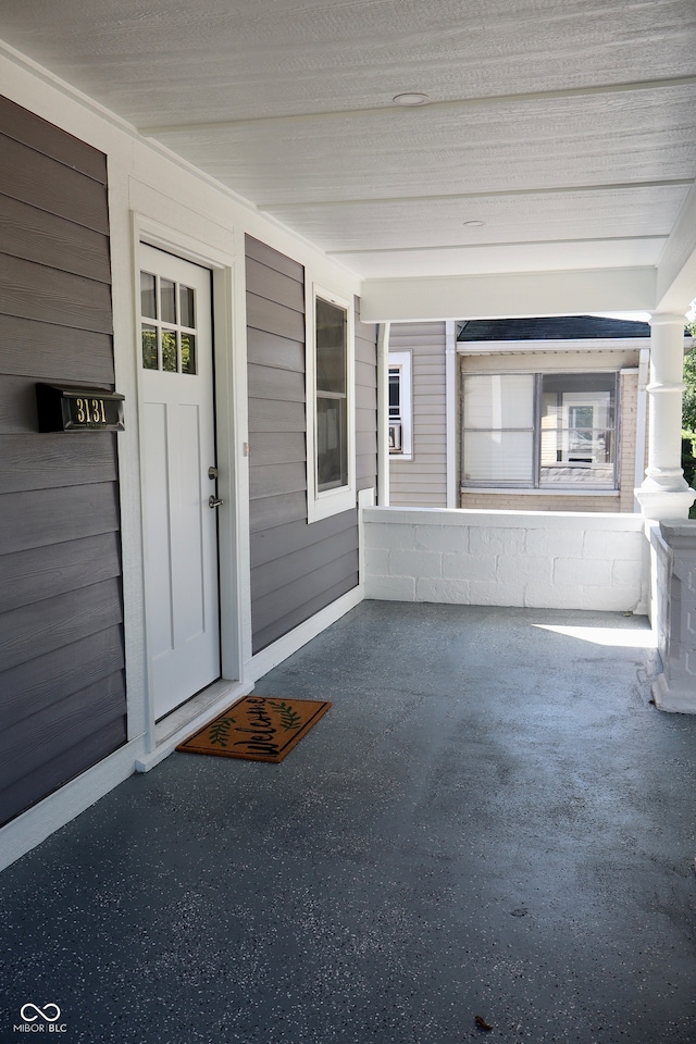 exterior space with covered porch