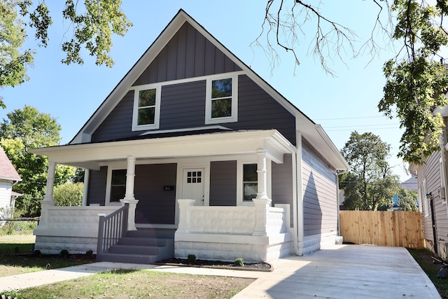 bungalow-style home featuring covered porch