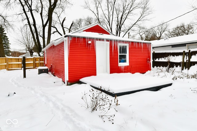 view of snow covered structure