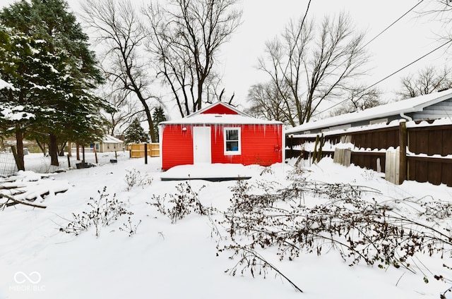 view of snow covered structure