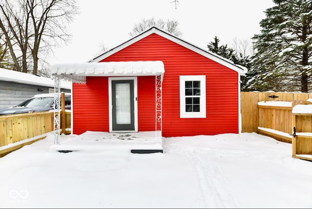 view of snow covered structure