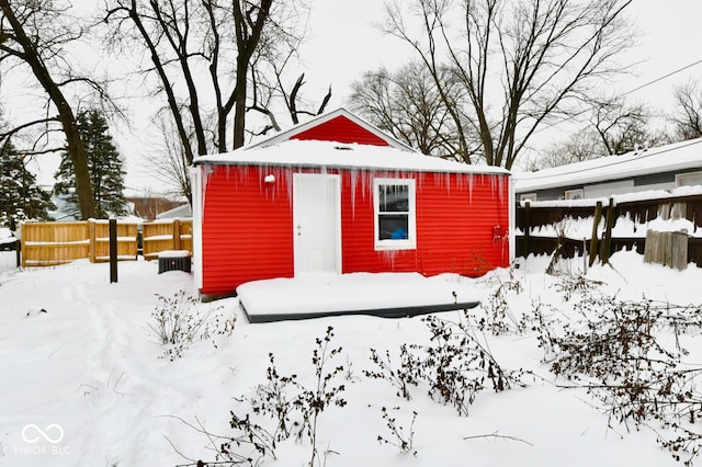 view of snow covered structure