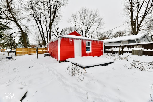 view of snow covered structure