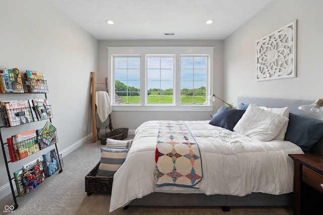 bedroom with carpet