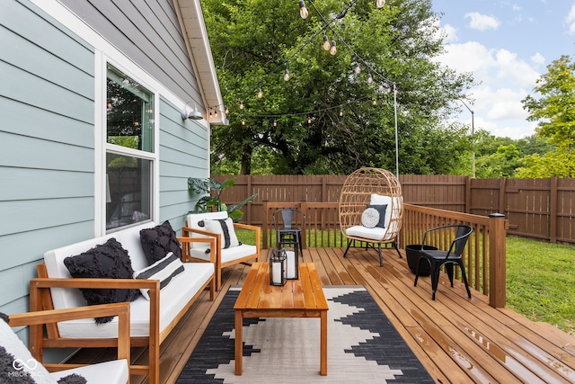 deck with outdoor lounge area