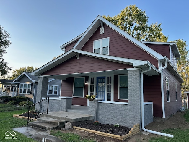 view of front of property with a porch