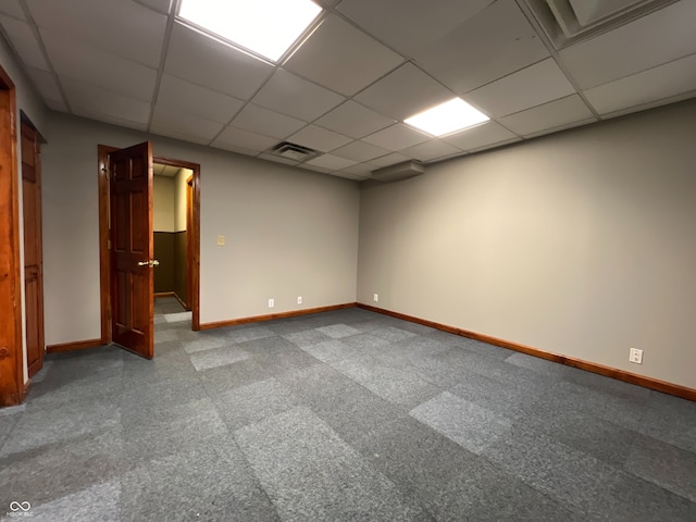 basement with a drop ceiling