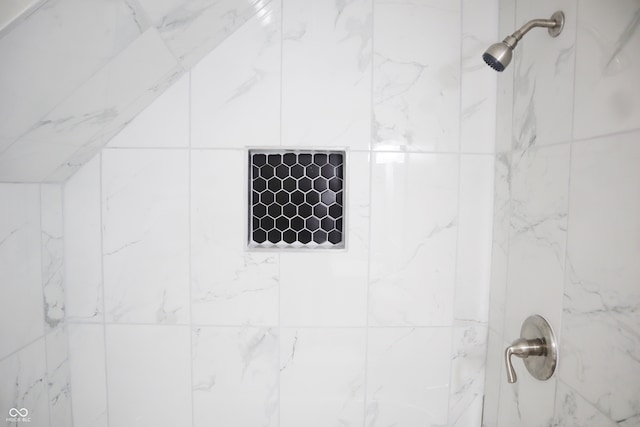 interior details with tiled shower