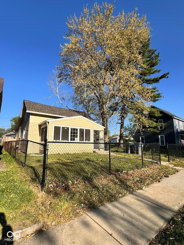 exterior space with a lawn