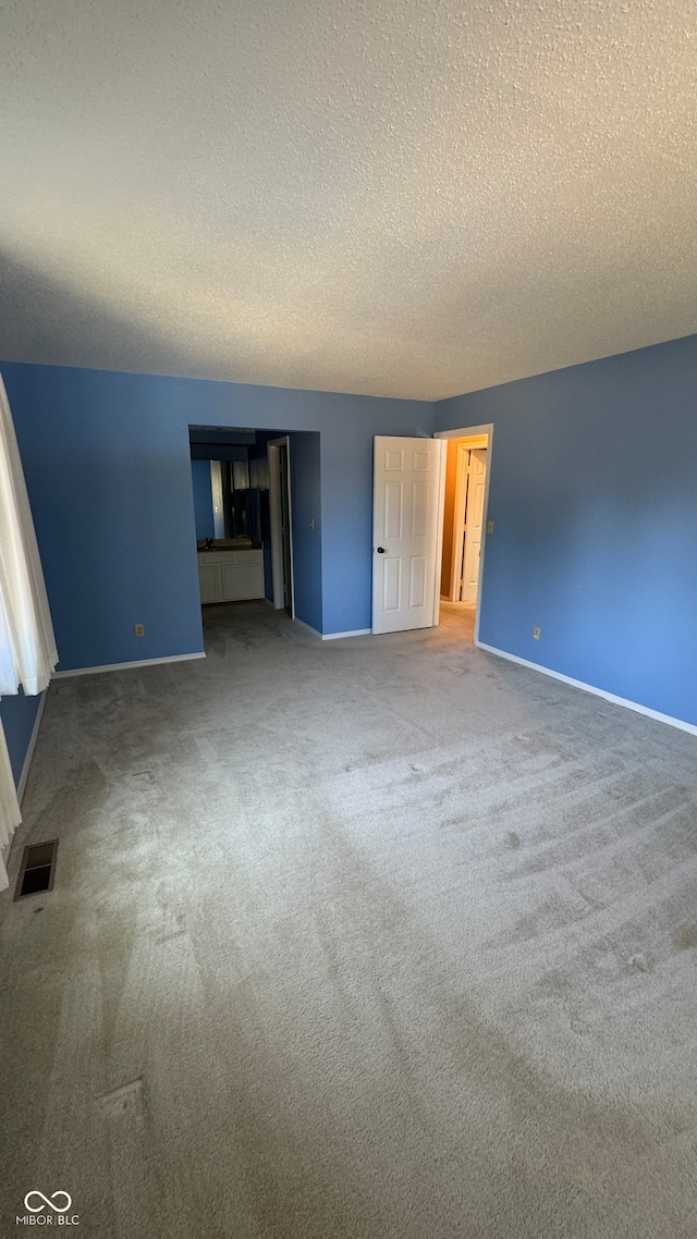 empty room featuring carpet floors and a textured ceiling