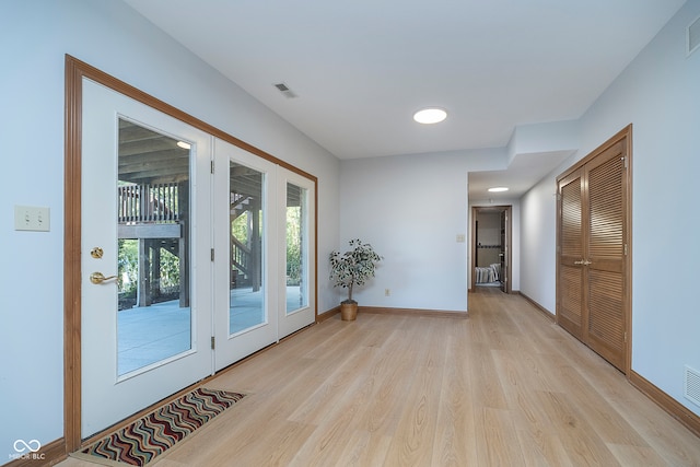 empty room featuring light wood-type flooring