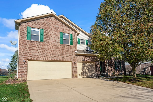 view of property with a garage