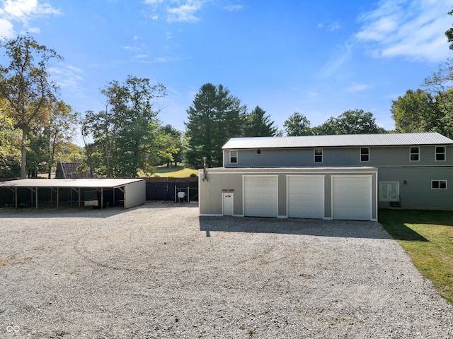 garage with a carport