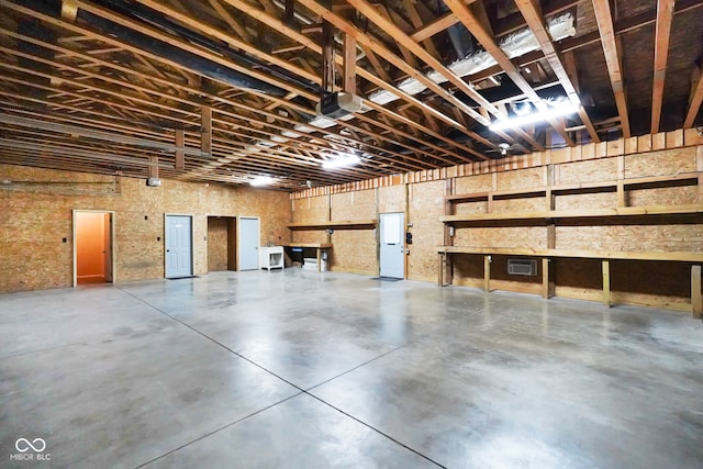 interior space featuring a garage door opener