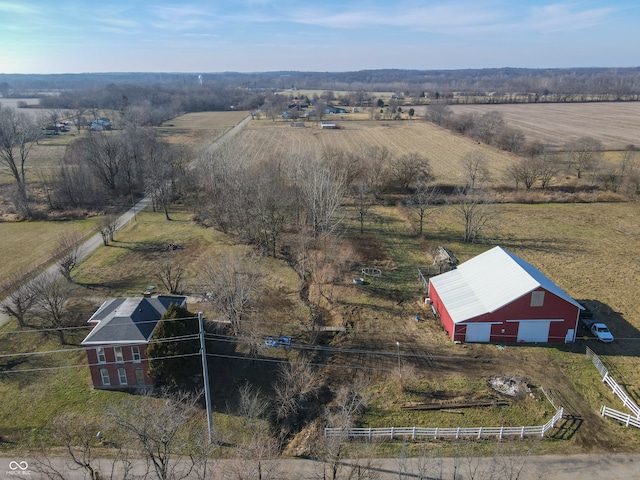 drone / aerial view with a rural view